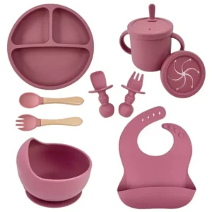Food Grade Silicone Child Dish Set Baby Feeding Bowl Suction Plate