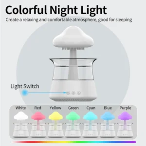 Mushroom Rain Essential Oil Diffusers Colorful Night Light