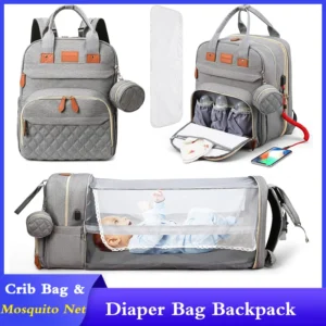 3 In 1 Diaper Bag Backpack Foldable Baby Bed Waterproof