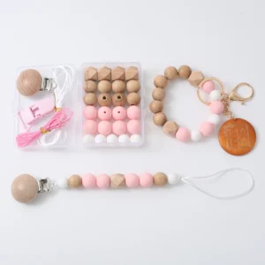 27Pcs/Set DIY Baby Toy Teether Blending Wooden Round Beads